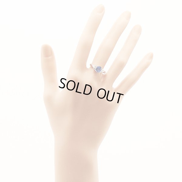 PT900 サファイアダイアイリリング 1.26ct 0.21ct 5.30g　装着イメージ