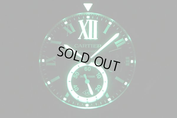 カルティエ　カリブルダイバー　３００ｍ　２０１５　黒文字盤　ライト暗闇