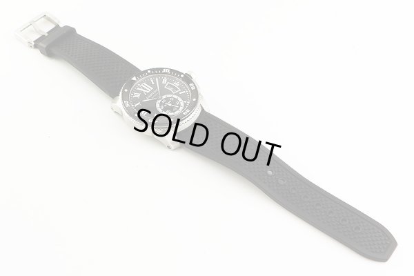 カルティエ　カリブルダイバー　３００ｍ　２０１５　黒文字盤　ラバーベルト状態　表面