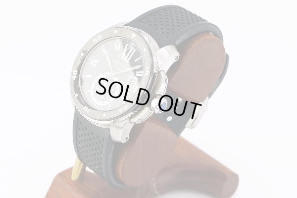 カルティエ　カリブルダイバー　３００ｍ　２０１５　黒文字盤　サイド