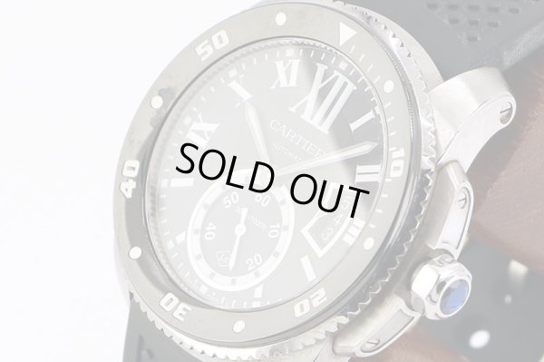 カルティエ　カリブルダイバー　３００ｍ　２０１５　黒文字盤　サイド拡大