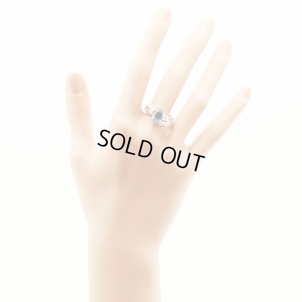 PT900 サファイアダイアイリリング 1.09ct 1.01ct 7.10g　装着イメージ