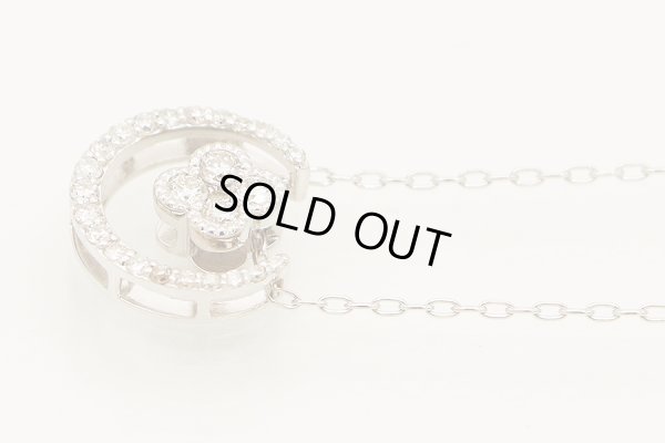 K18WG ダイアイリペンダントネックレス 0.36ct 3.10g　サイド