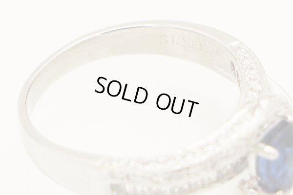 PT900 サファイアダイアイリリング 1.09ct 1.01ct 7.10g　刻印