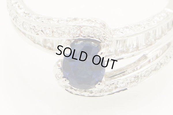 PT900 サファイアダイアイリリング 1.09ct 1.01ct 7.10g　拡大