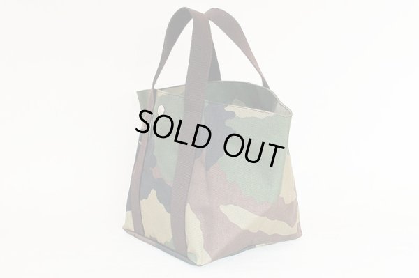 エルベシャプリエ 舟型トートM 1707W カモフラージュ ZIP開閉 サイド