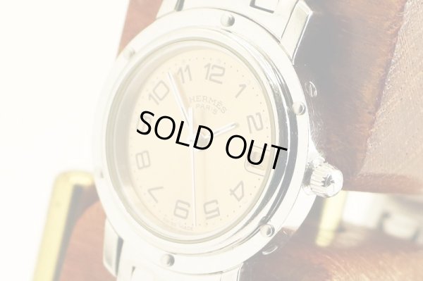 エルメス　クリッパー　ＣＬ４．２１０　ピンク文字盤　サイド拡大