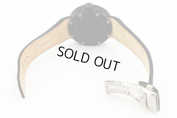 ランボルギーニ　クッシネット　ＴＬＦ－Ｔ０１３　黒文字盤　革ベルト