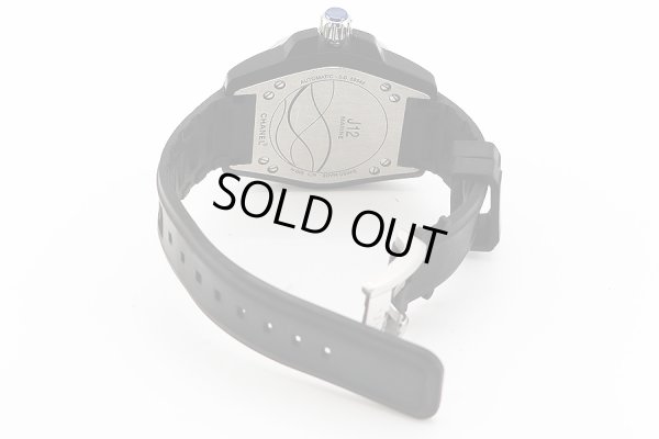 シャネル　Ｊ１２　マリーン３８　Ｈ２５６１　紺文字盤　ラバーベルト