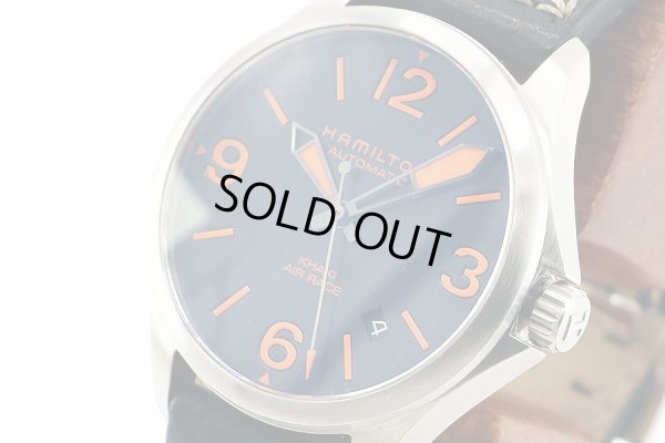 ハミルトン　カーキ　エアレース　Ｈ７６２３５０　黒文字盤　オレンジインデックス　サイド拡大