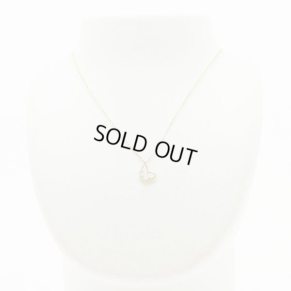 ヴァンクリーフ＆アーペル　750YG スウィート アルハンブラ パピヨン ペンダントネックレス 2.90g　装着イメージ