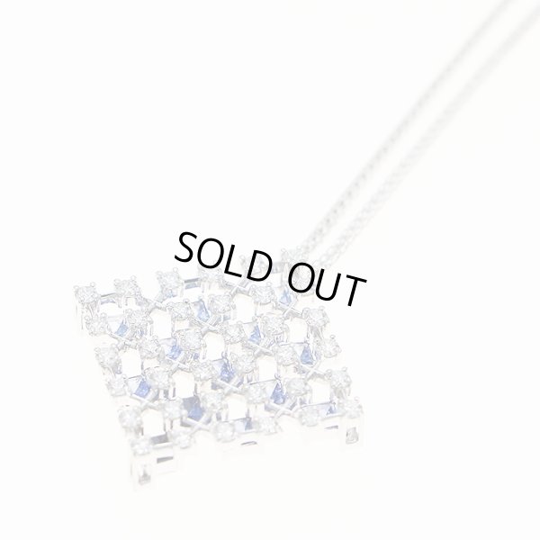 ミキモト　K18WG サファイアダイアイリペンダントネックレス 1.70ct 0.87ct 6.90g