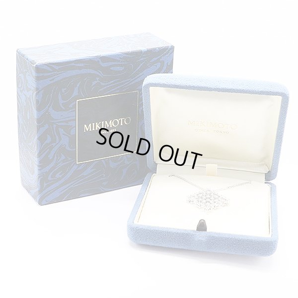ミキモト　K18WG サファイアダイアイリペンダントネックレス 1.70ct 0.87ct 6.90g　ケース