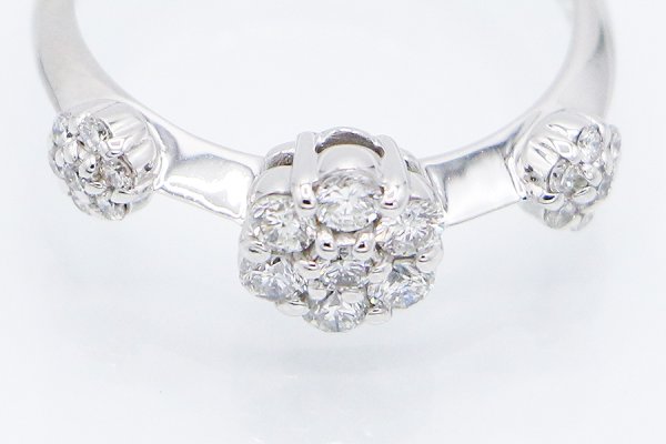 ポンテヴェキオ　K18WG ダイアイリリング 0.44ct 3.40g　拡大