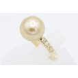 タサキ　K18 ゴールデンパールダイアイリリング 11.80mm 0.12ct 6.40g　サイド