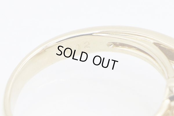 タサキ　K18 ゴールデンパールダイアイリリング 11.80mm 0.12ct 6.40g　刻印(2)