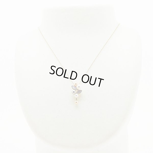 タサキ　K18 パールシェルダイアイリペンダントネックレス 0.02ct 4.20g　装着イメージ