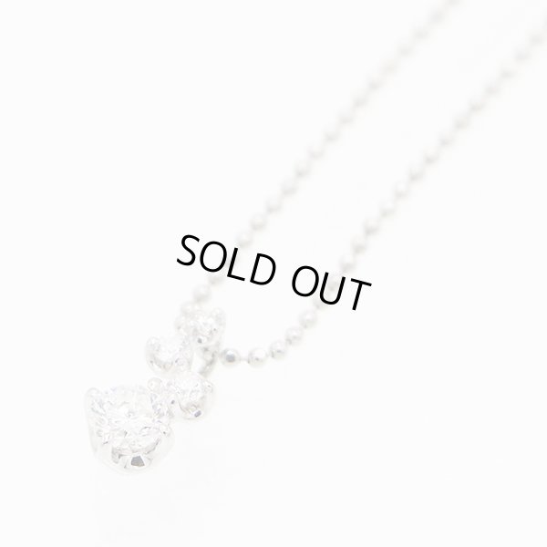 星の砂　PT850/900 ダイアイリペンダントネックレス 0.26ct 2.90g