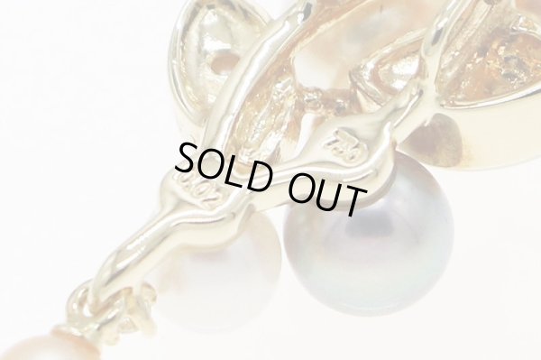 タサキ　K18 パールシェルダイアイリペンダントネックレス 0.02ct 4.20g　刻印