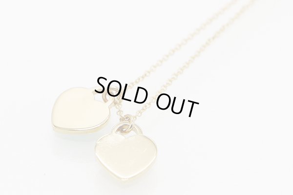 ティファニー　750YG ミニダブルハートタグペンダントネックレス 4.00g　裏面　※スレが見受けられます