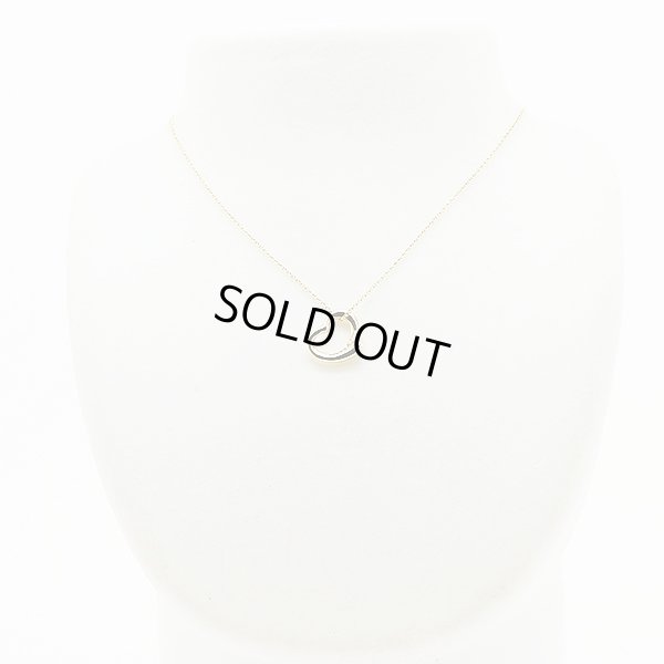 ティファニー　750YG オープンハート ダイア5P ペンダントネックレス 4.10g　装着イメージ