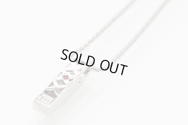 セリーヌ　PT900 ルビーダイアイリペンダントネックレス 0.35ct 0.02ct 8.10g　裏面