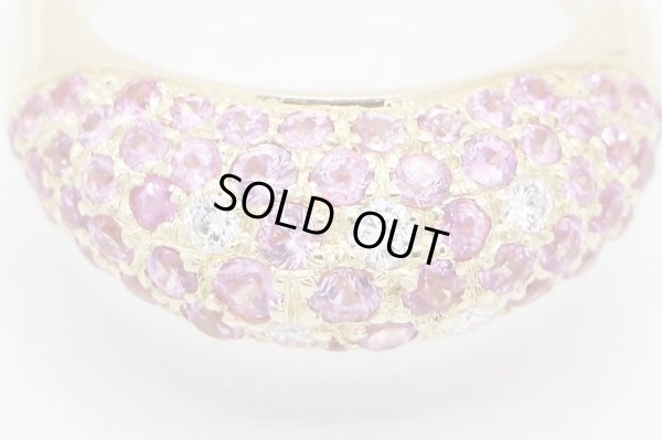 ポアレ　750YG ピンクサファイアダイアイリリング 6.80g　拡大(2)