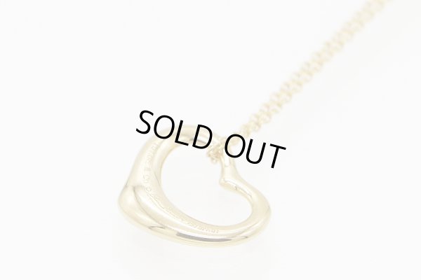 ティファニー　750YG オープンハート ダイア5P ペンダントネックレス 4.10g　裏面