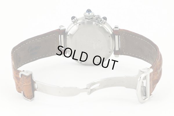 カルティエ　パシャ３８　クロノグラフ　茶文字盤　ブレス