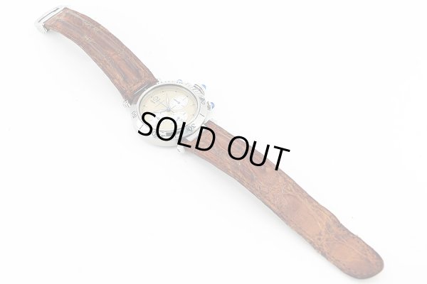 カルティエ　パシャ３８　クロノグラフ　茶文字盤　革ベルト状態　表面