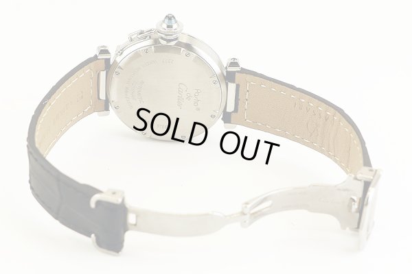 カルティエ　パシャＣ　メリディアン　２６９８　白シェル文字盤　革ベルト