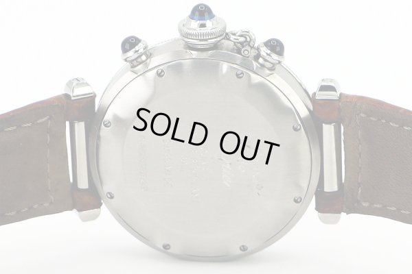 カルティエ　パシャ３８　クロノグラフ　茶文字盤　裏面拡大