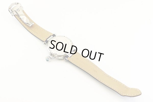 カルティエ　パシャＣ　メリディアン　２６９８　白シェル文字盤　革ベルト状態　裏面