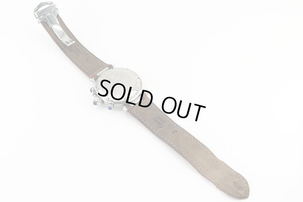 カルティエ　パシャ３８　クロノグラフ　茶文字盤　革ベルト状態　裏面