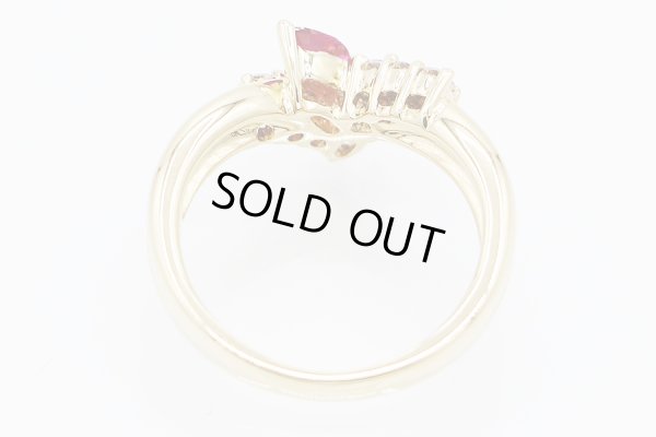 ポーラ　K18 ルビーダイアイリリング 0.28ct 0.13ct 4.50g　内側