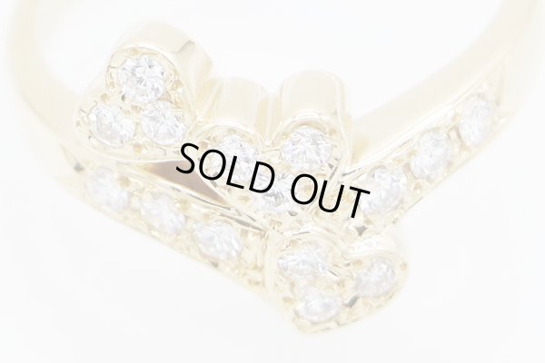 ポーラ　750YG ダイアイリリング 0.30ct 3.60g　拡大