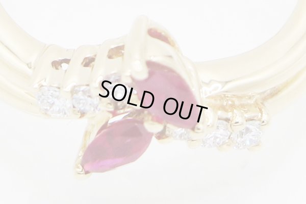 ポーラ　K18 ルビーダイアイリリング 0.28ct 0.13ct 4.50g　拡大