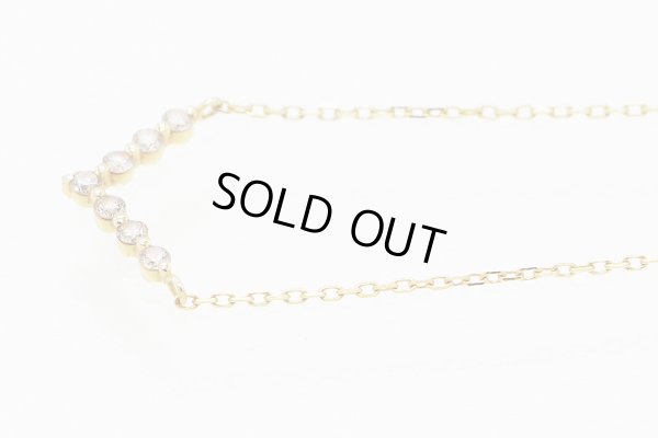 ４℃ 　K18 ダイアイリネックレス 1.10g　サイド