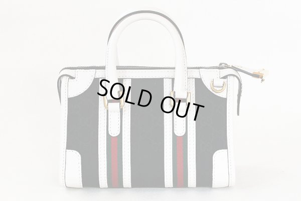 グッチ　ミニ トップハンドルバック 715771 498879 ブラック／ホワイト　裏面