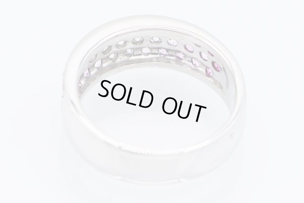 スタージュエリー K18WG ピンクサファイアダイアイリリング 1.11ct 0.28ct 6.40g　内側