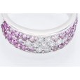 スタージュエリー K18WG ピンクサファイアダイアイリリング 1.11ct 0.28ct 6.40g　拡大