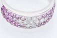 スタージュエリー K18WG ピンクサファイアダイアイリリング 1.11ct 0.28ct 6.40g　拡大