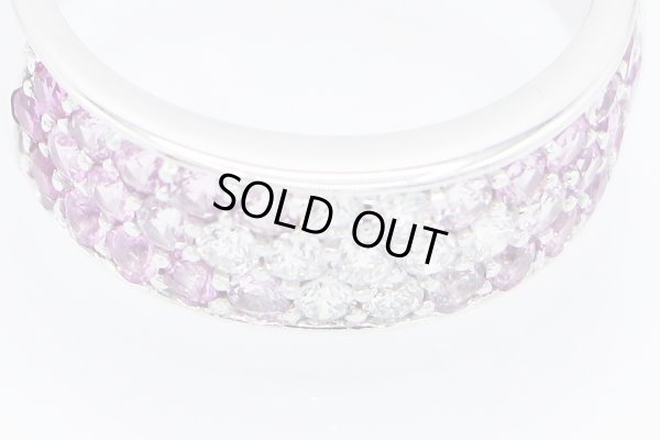 スタージュエリー K18WG ピンクサファイアダイアイリリング 1.11ct 0.28ct 6.40g　拡大