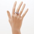 スタージュエリー K18WG ピンクサファイアダイアイリリング 1.11ct 0.28ct 6.40g　装着イメージ