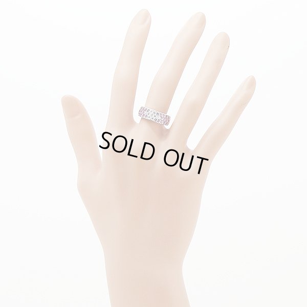 スタージュエリー K18WG ピンクサファイアダイアイリリング 1.11ct 0.28ct 6.40g　装着イメージ