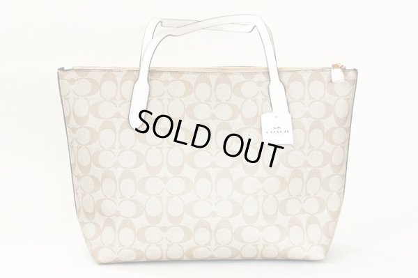 コーチ　トートバック A2154-4455 IMDQC ベージュ／ホワイト　裏面