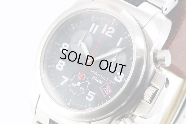 ハミルトン　カーキアクション　クロノグラフ　Ｈ６３４１２１　黒文字盤　サイド拡大