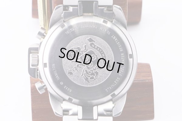 ハミルトン　カーキアクション　クロノグラフ　Ｈ６３４１２１　黒文字盤　裏面拡大