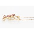 K18PG ピンクサファイアダイアイリペンダントネックレス0.32ct 0.03ct 4.70g　サイド