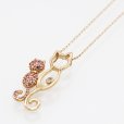 K18PG ピンクサファイアダイアイリペンダントネックレス0.32ct 0.03ct 4.70g